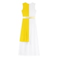 thumbnail image 6 of YONGHS Womens Praise Dance Dress Sleeveless Asymmetrical Worship Lyrical Dance Costume Yellow XXL, 6 of 7