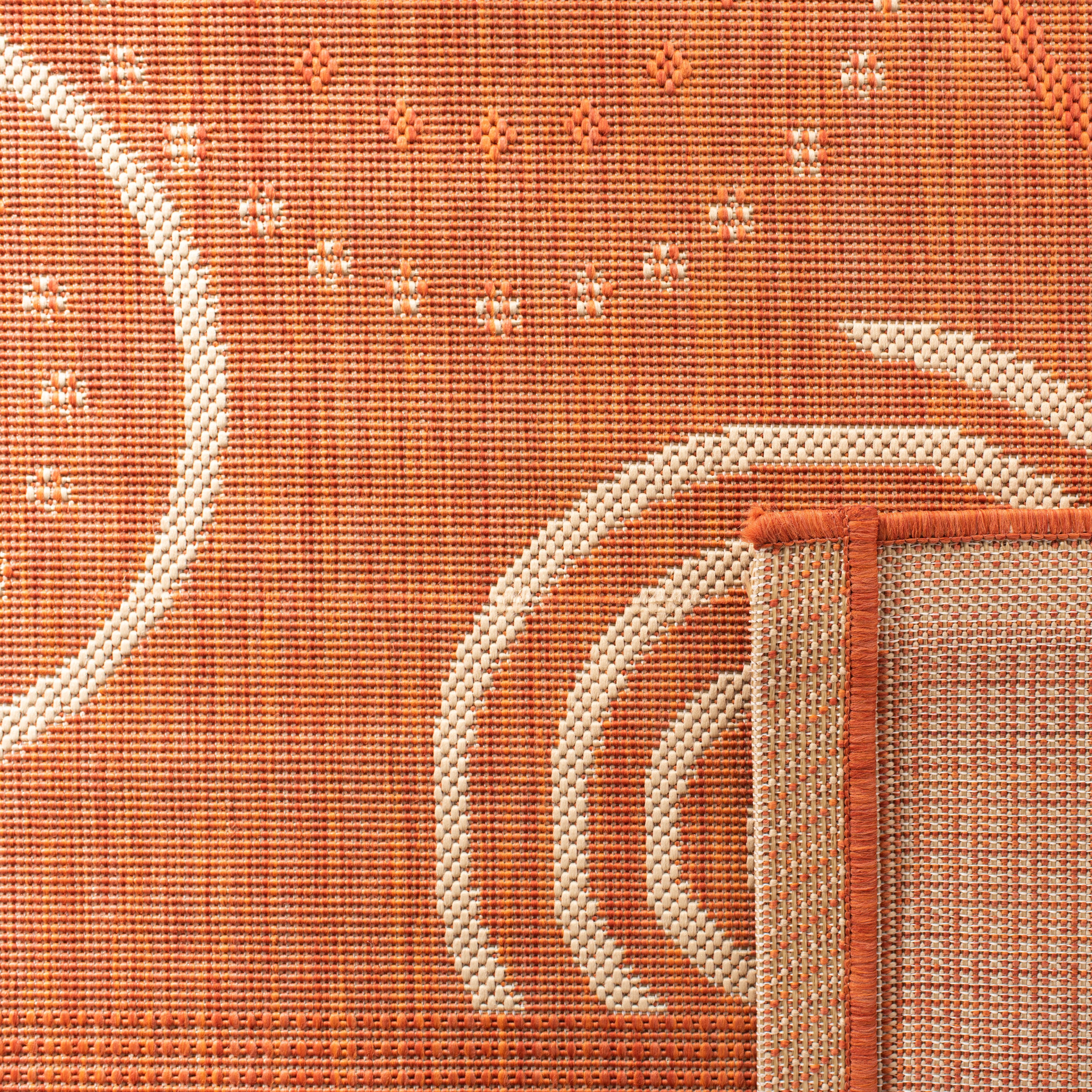 Safavieh Courtyard Hugo Oriental Indoor/Outdoor Area Rug, Terracotta/Natural, 5'3" x 7'7"
