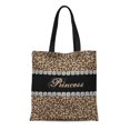 thumbnail image 1 of NUDECOR Canvas Tote Bag Princess Cheetah Bling Look Chic Reusable Handbag Shoulder Grocery Shopping Bags, 1 of 1