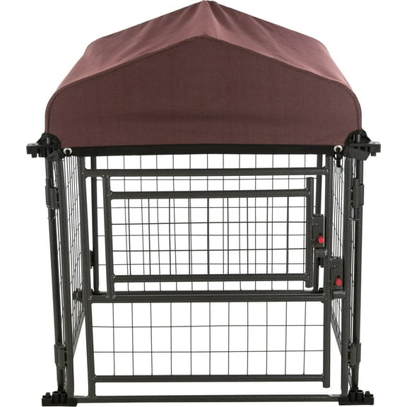TRIXIE Deluxe Small Expandable Metal Dog Kennel with Cover, 2.5x2.5' Wide