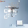 thumbnail image 3 of Spencer Modern DIY 3D Frameless Large Wall Clock Combination Mirror Surface Sticker Art Design Home Decor "Silver", 3 of 8