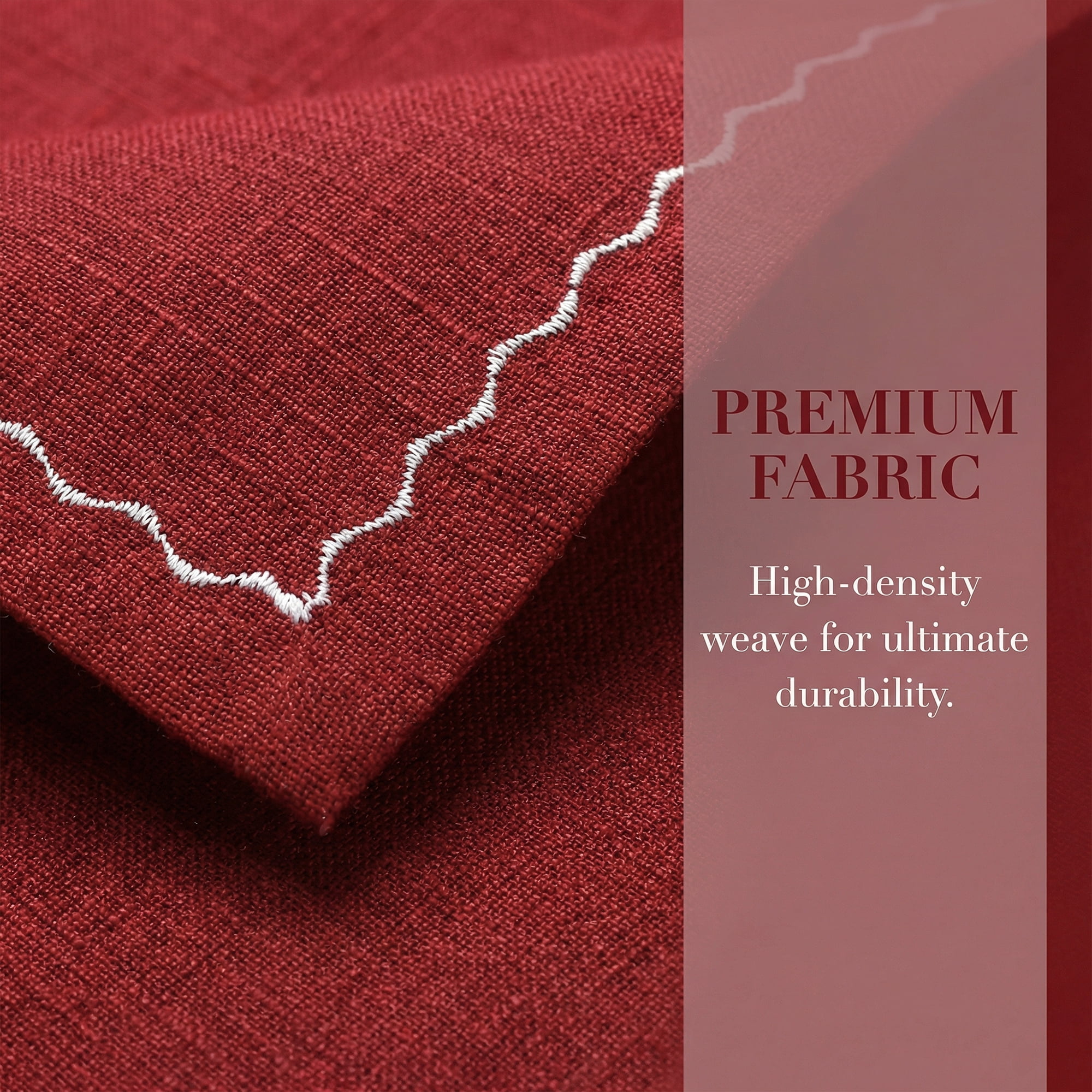 Unique Bargains 6Pcs Linen Washable Reusable Cloth Napkins Wine Red 20x20inch