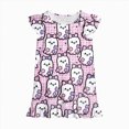 thumbnail image 7 of NOLDARES Girls Nightgowns Kids Pajamas Dress Flutter Sleeve, Halloween Ghost Print,Soft, Nightdress,Sleepwear,Knee Length(N203-Light Pink), 7 of 7