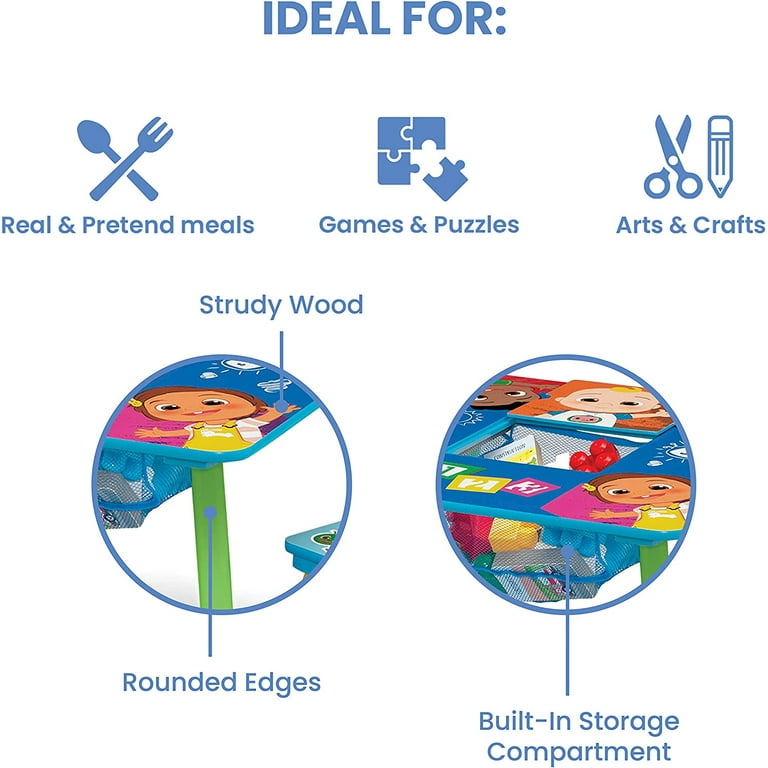 CoComelon Table and 2 Chairs with Storage Set by Delta Children