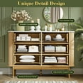 thumbnail image 4 of 47" Wooden Buffet Cabinet Curved Profile Design With Faux Marble Top & Fluted Chest Of Drawers, 4 of 9