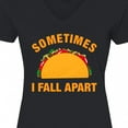 thumbnail image 4 of Inktastic Tacos Fall Apart Women's V-Neck T-Shirt, 4 of 5