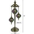 thumbnail image 3 of SILVERFEVER Moroccan Lamps Mosaic Turkish Lamp -Three Tier Lanterns Colorful Handmade Glass Floor or Table with E 12 Bulbs Purple Blue Pink, 3 of 7