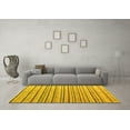 thumbnail image 3 of Ahgly Company Machine Washable Indoor Square Abstract Yellow Modern Area Rugs, 3' Square, 3 of 4