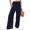 Navy A, variant on Funicet Women Linen Palazzo Pants Summer Boho Wide Leg High Waist Casual Lounge Pant Trousers with Pocket Cotton Linen Straight Long Trousers Elastic Waist Pants