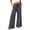 Gray, variant on Women's Fall Wide Leg Long TrousersHigh Waist ed Drawstring Side Pockets Loose Outdoor Bottom Wear
