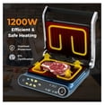 thumbnail image 6 of 3 in 1 Panini Press Electric Indoor Grill & Sandwich Maker,1200W Open Flat Griddle w/ 2 Removable Non-Stick Dishwasher-Safe Plates,LED Display,7 Modes,Independent Temp Control & Drip Tray, 6 of 9