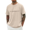 thumbnail image 3 of T Shirts for Men Cotton Short/long Sleeve Big & Tall T Shirts Loungewear Regular Fit Solid Color Crew Neck Summer Outdoor Basic Tops, 3 of 5