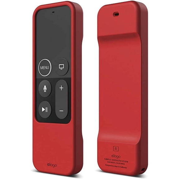 Apple Tv Remote Case Cover - elago R1 Intelli Case for Apple TV Siri Remote 4K / 4th Generation (Red) – Magnet Technology, Shock Absorption, Lanyard Included, Apple Tv 4k Remote Case