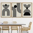 thumbnail image 3 of PixonSign Framed Canvas Print Wall Art Set Duotone Geometric Mid-Century Stripe Circles Abstract Shapes Illustrations Modern Art Boho Decorative for Living Room, Bedroom, Office - 24"x36"x3 NATURAL, 3 of 5