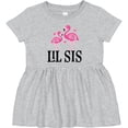 thumbnail image 3 of Inktastic Little Sister Girls Lil Sis Flamingo Girls Baby Dress, 3 of 5