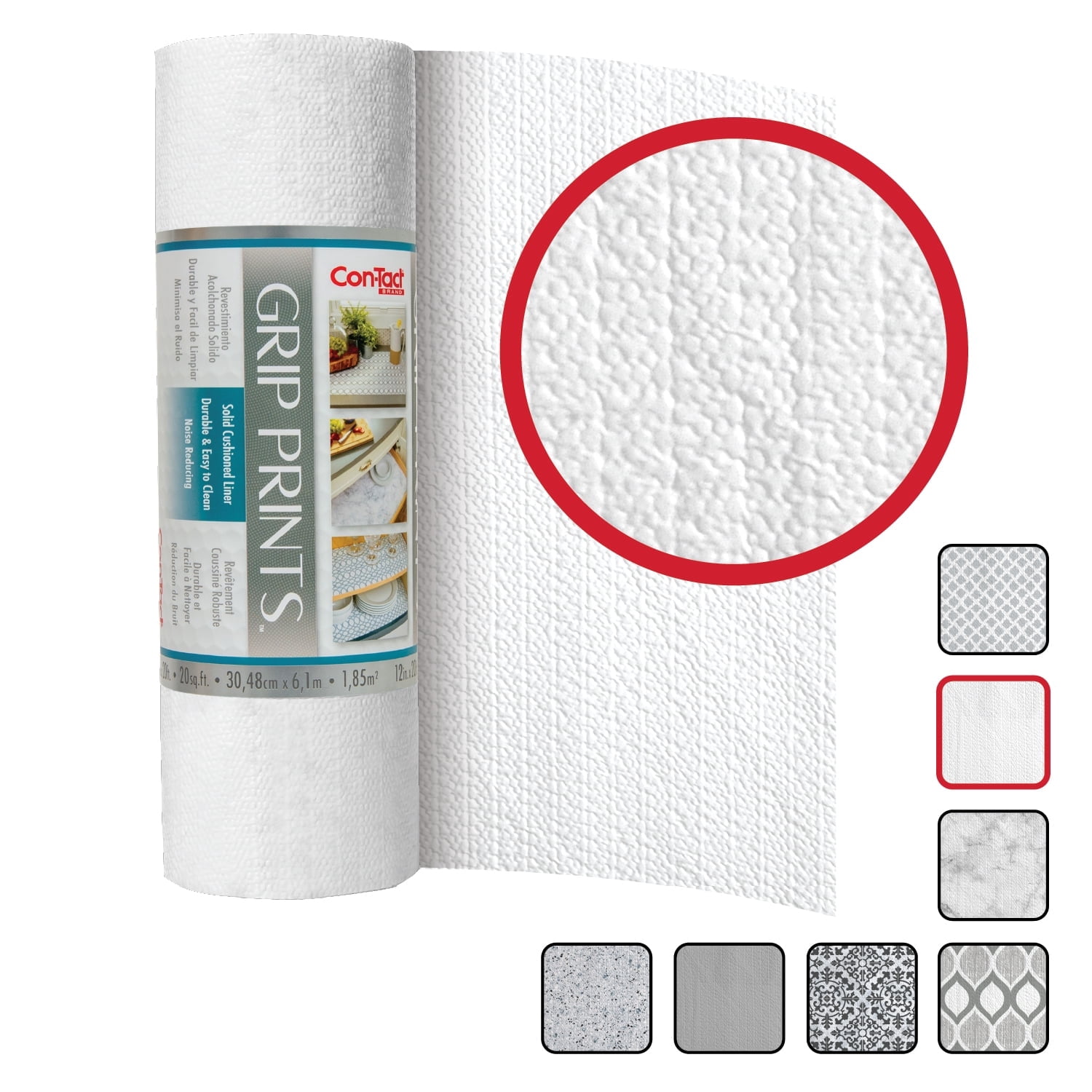 Con-Tact Brand 12 in. x 20 ft. Grip Prints™ Shelf & Drawer Liner, Savoy Stone Pattern, 12-Pack