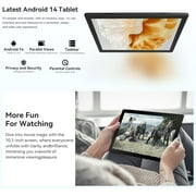 AEEZO 10.1 Inch Tablet with Audio Speaker Base, 14GB RAM 64GB ROM, Octa-Core Tablet PC, WiFi 6 Bluetooth 5, Black
