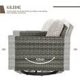 thumbnail image 4 of PARKWELL Contemporary Outdoor Swivel Rocking Chair Set of 2,Patio Wicker Swivel Lounge Glider Chair for Porch Balcony Yard,Gray/Beige, 4 of 8