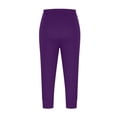 thumbnail image 5 of MLQIDK Yoga Capri Pants for Women Yoga Capri Pants Knee Length High Waisted Trendy Summer Pedal Pushers Dressy Casual Capri Leggings with Pockets Purple 2XL, 5 of 6