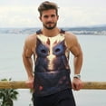 thumbnail image 6 of Pofeuu Romantic Rose Animal Couple Print Men's Workout Tank Tops Sleeveless Muscle Gym Shirt Quick Dry-4X-Large, 6 of 7