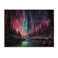 thumbnail image 3 of Designart "Iridescent Icicles in Northern Lights" Landscapes Print on Natural Pine Wood, 3 of 5