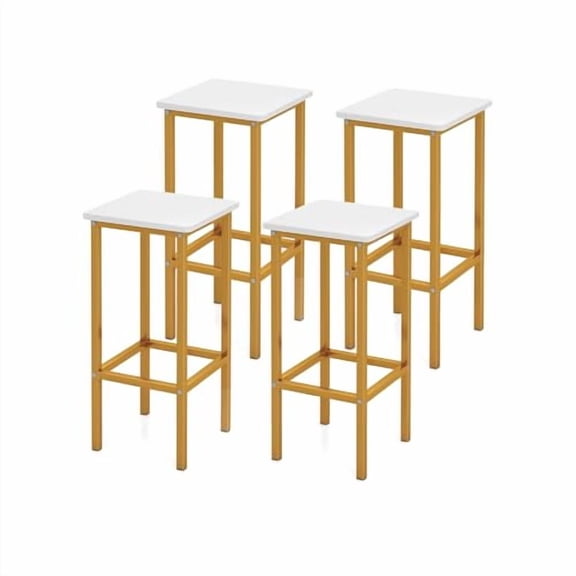 Safeplus 26" Square Industrial Bar Stools,Set of 4 Barstools with Metal Footrest for Dining Room, Kitchen