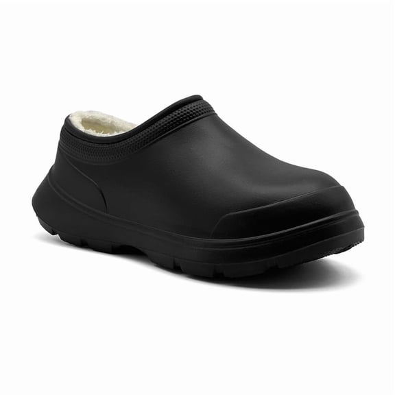 Women's and Men's Wide Chef Shoes - Lightweight Slip-On, Waterproof & Oil-Resistant Non-Slip Work Clogs, Professional Kitchen Chefs, Nurses, Gardeners Fleece-lined