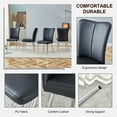 thumbnail image 2 of PU Leather Dining Chair Set of 2, Modern Office Chair with High Backrest and Sliver Metal Legs, Ergonomics Armless Office Chair for Dining Room, Restaurants, Offices, Black, 2 of 9