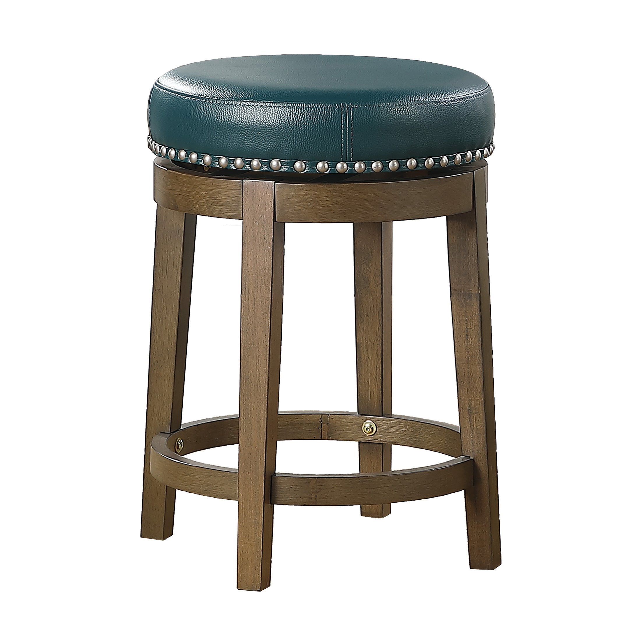 OakvillePark Muny Round Swivel Counter Height Barstool (Set of 2), Green