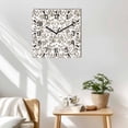 thumbnail image 3 of Brown Flower Wooden Wall Clock Silent Non Ticking, Vintage Farmhouse Boho Leaf Spring Plant Square Wall Clocks Battery Operated, Decor Clock for Home Office, Living Room, Kitchen, 10 Inch, 3 of 9