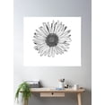 thumbnail image 2 of Daisy Flower Black And White Illustration Poster Wall Art, Modern Wall Decor For Living Room Bedroom, 24x36 UNFRAMED, 2 of 3
