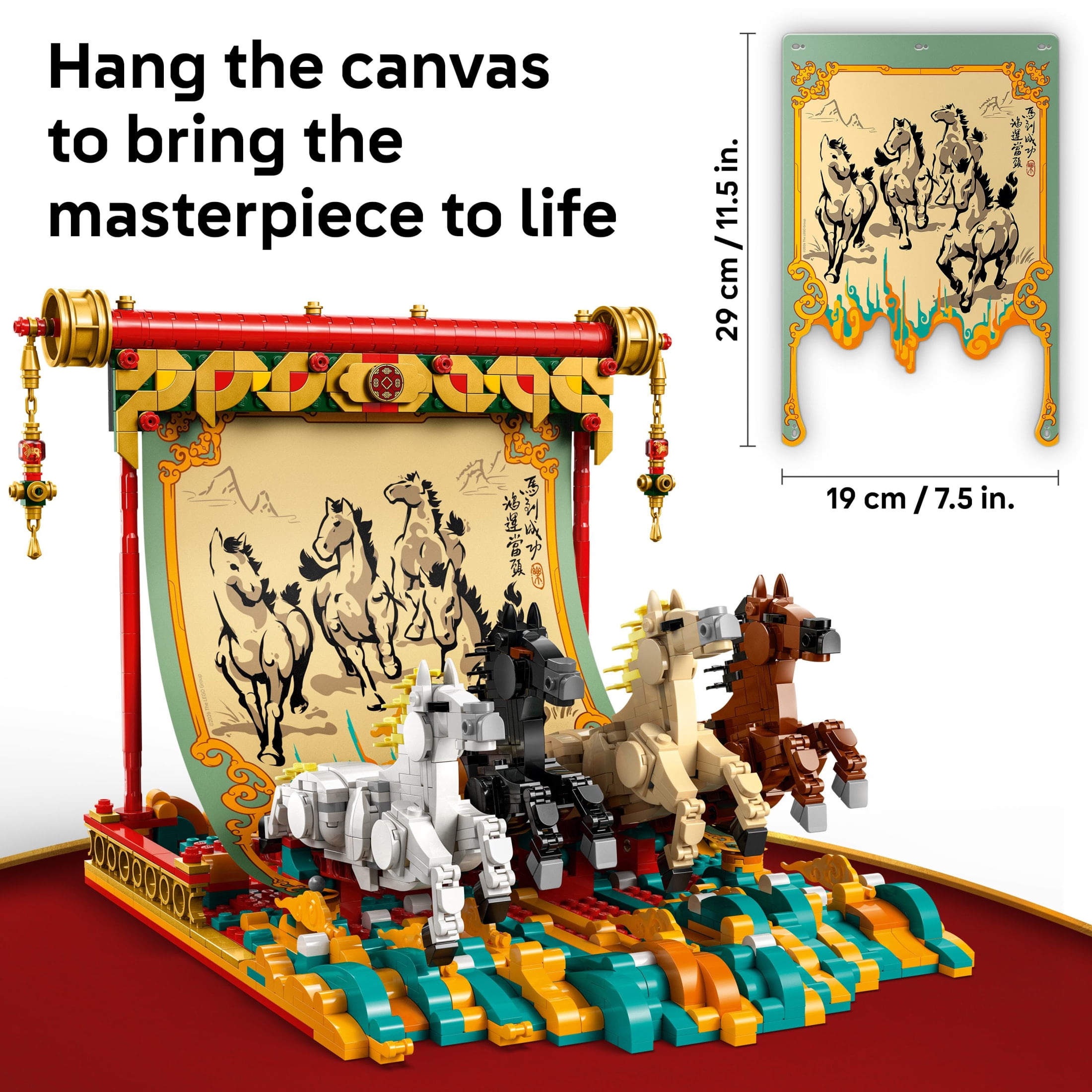 LEGO Spring Festival Galloping Horse Canvas Kids Building Toy -  Year of the Horse Toy for Girls & Boys, Ages 10+ - Buildable Chinese New Year Decoration - Gift Idea for Birthdays & Families - 80119