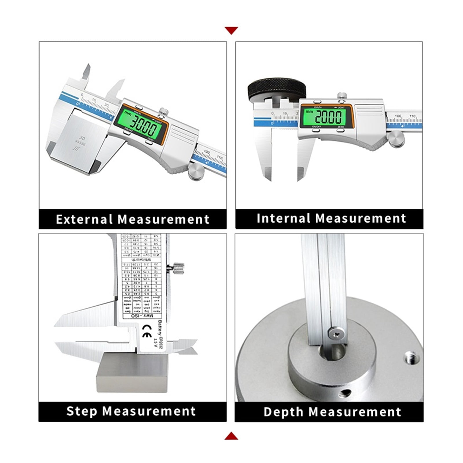 High Precision Electronic Digital Vernier Calipers Measuring Tool 150mm/6 Inch With 50 Mm Backlight LCD Screen Digital Caliper
