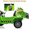 thumbnail image 4 of Historyli Camión Volquete de Juguete para Montar 12v para Niños 4-8 Años, Vehículo de Construcción 4x4 con Mando a Distancia, Caja Volquete y Pala Eléctricas, Música Bluetooth, 2 Velocidades, Verde, 4 of 7