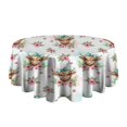 thumbnail image 5 of White Highland Cow Flower Bow Pattern Round Tablecloth 60"x60",Wrinkle Wipeable Table Cloth for Kitchen Dining Room Picnic Patio Party, 5 of 6