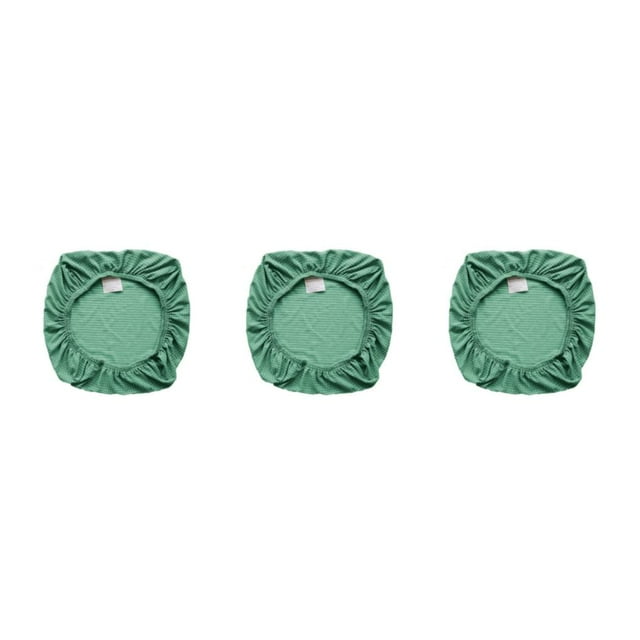 kurtrusly Chair Cover Slipcover Stretch Seat Computer Protection Set Anti-Dirty Thicken Solid Home Wedding Universal Decoration Dark Green/Seat Mat 3Set