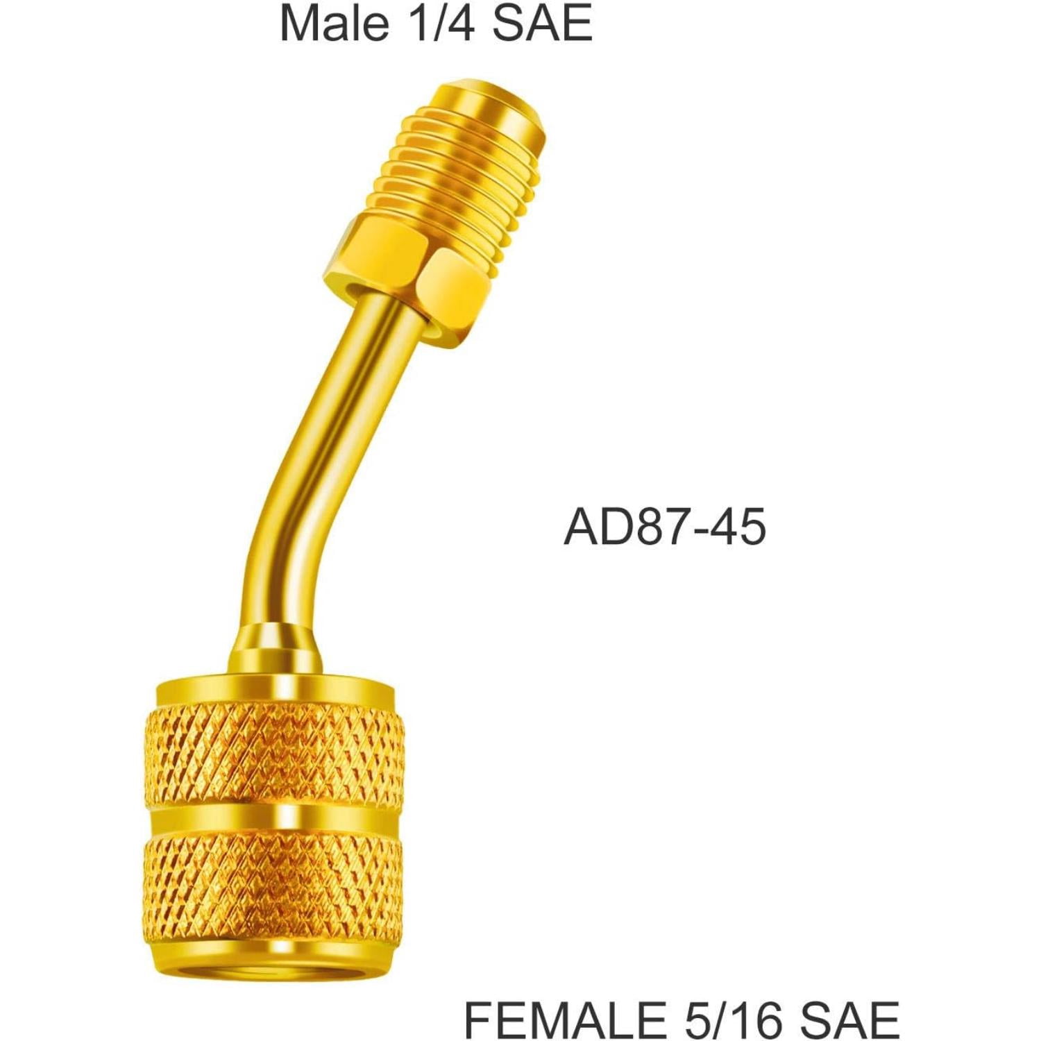 7pcs Air Conditioning Refrigerant Angled Compact Ball Valve,1/ 4 Inch for R410A R134A R12 R22 HVAC and R410A Adapter 5/ 16 Inch Female To 1/ 4 Inch Male Flare for Mini Split System,Hand Tools Kits