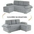 thumbnail image 6 of VANACC 91" Sectional Sofa Bed with Storage,Reversible Pull Out Sleeper Couch for Living Room,Grey, 6 of 12