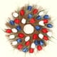 thumbnail image 3 of Corona para puerta de entrada, corona artificial, guirnalda de flores con hojas verdes, Blanco Rojo Azul 40cm, 3 of 8