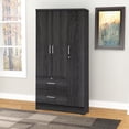 thumbnail image 2 of Better Home Products Symphony Wardrobe Armoire Closet with Two Drawers in Gray, 2 of 6