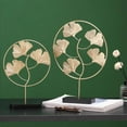 thumbnail image 2 of serony Nordic Style Luxury Gold Metal Ornament Leaves Pattern Ginkgo-L, 2 of 9