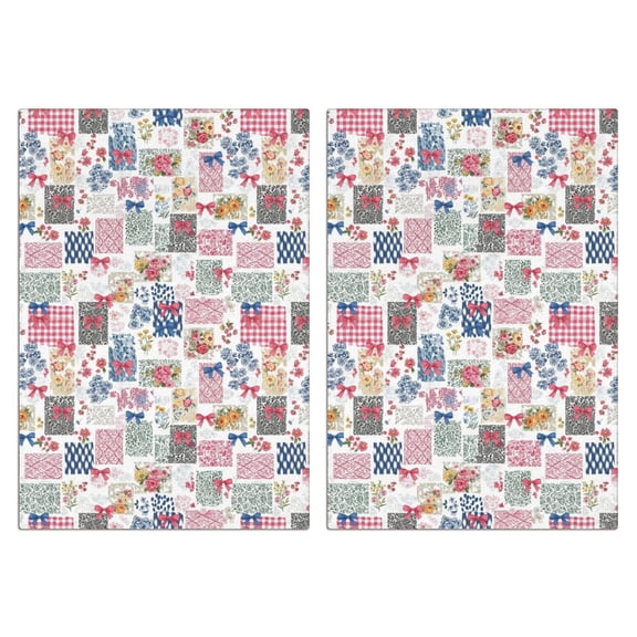 2 Pcs Pioneer Flower Floral Print Pattern Funny Kitchen Towels, Microfiber Dish Towels, Kitchen Tea Towels Set 18" X 26"