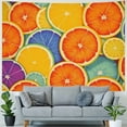 thumbnail image 4 of JRXY Abstract Tapestry, Colorful Slices of Orange Tropical Fruit Rainbow Color Fun , Wall Hanging for Bedroom Living Room Dorm Decor 60x50inch, 4 of 6