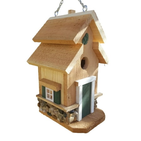 Chesapeake Bird House, Hunter Green Trim, 13", Bird Houses by Mark, Made in USA