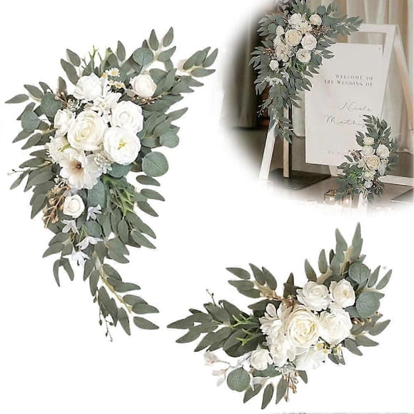 Faux Flowers Wedding Arch Flower Pack of 2 for Wedding Welcome Signs