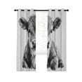thumbnail image 7 of Vintage Grey Cow Blackout Curtains for Bedroom/Living Room, Wooden Retro Art Animals Thermal Insulated Kitchen Drapes with Grommets, Light Blocking Window Treatment, 2 Panels 52" x 96", 7 of 7