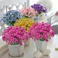 thumbnail image 6 of 6/12pcs Artificial Violet Flowers Outdoor UV Resistant No Fade Fake Silk Flowers for Indoor Outside Hanging Plants Garden Patio Porch Window Box Home Wedding Farmhouse Décor, 6 of 7