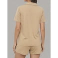thumbnail image 2 of Cuteduck Pajamas for Womens Set 2 Piece Outfit Set Summer Short Sleeve V Neck Tops Lightweight Casual Outfits Set M-3X, 2 of 9