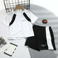 thumbnail image 3 of Toddler Boy Athletic Short Sets Quick Dry 2 Piece T-Shirt and Shorts for Kids Loose Summer Outfit Sets White 4-5 Years, 3 of 3
