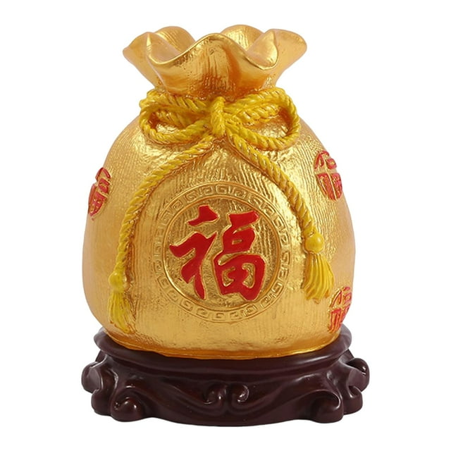 GUOOL Resin Chinese Piggy Bank Feng Shui Ornament Figurine Statue Money Box Saving Box Positive Fu